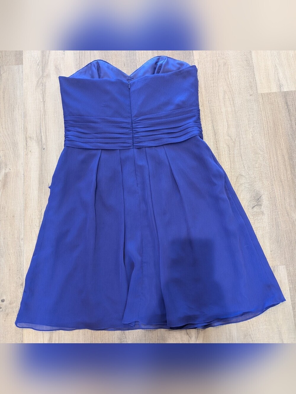 2/$40 David's Bridal Purple Strapless Chiffon Bridesmaid Dress - Picture 4 of 7